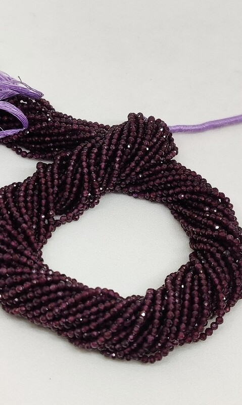 Natural Rhodolite Garnet Faceted Rondelle/Rhodolite Garnet Faceted Beads/Purple Garnet/Micro Faceted/Semi Precious Beads/13&quot;Inch/2 mm