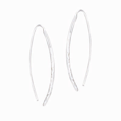 Sterling curved stick earrings.
