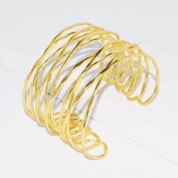 Gold Textured Wire Cuff