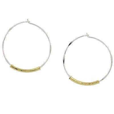 Two Tone Sterling Hoops