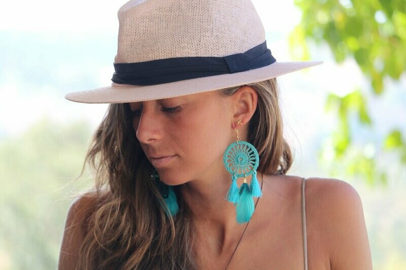 Pendientes Daya turquesa