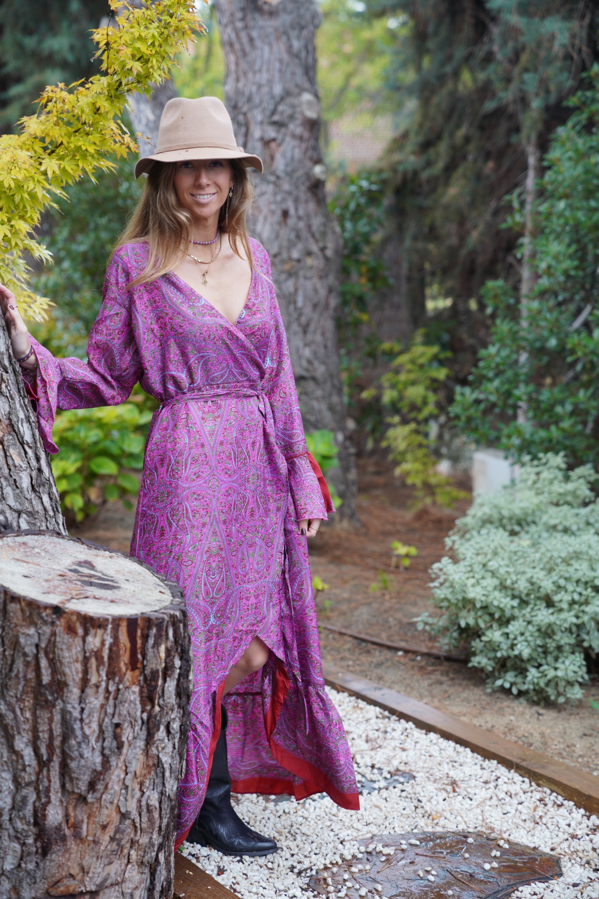 Vestido largo seda  Irna