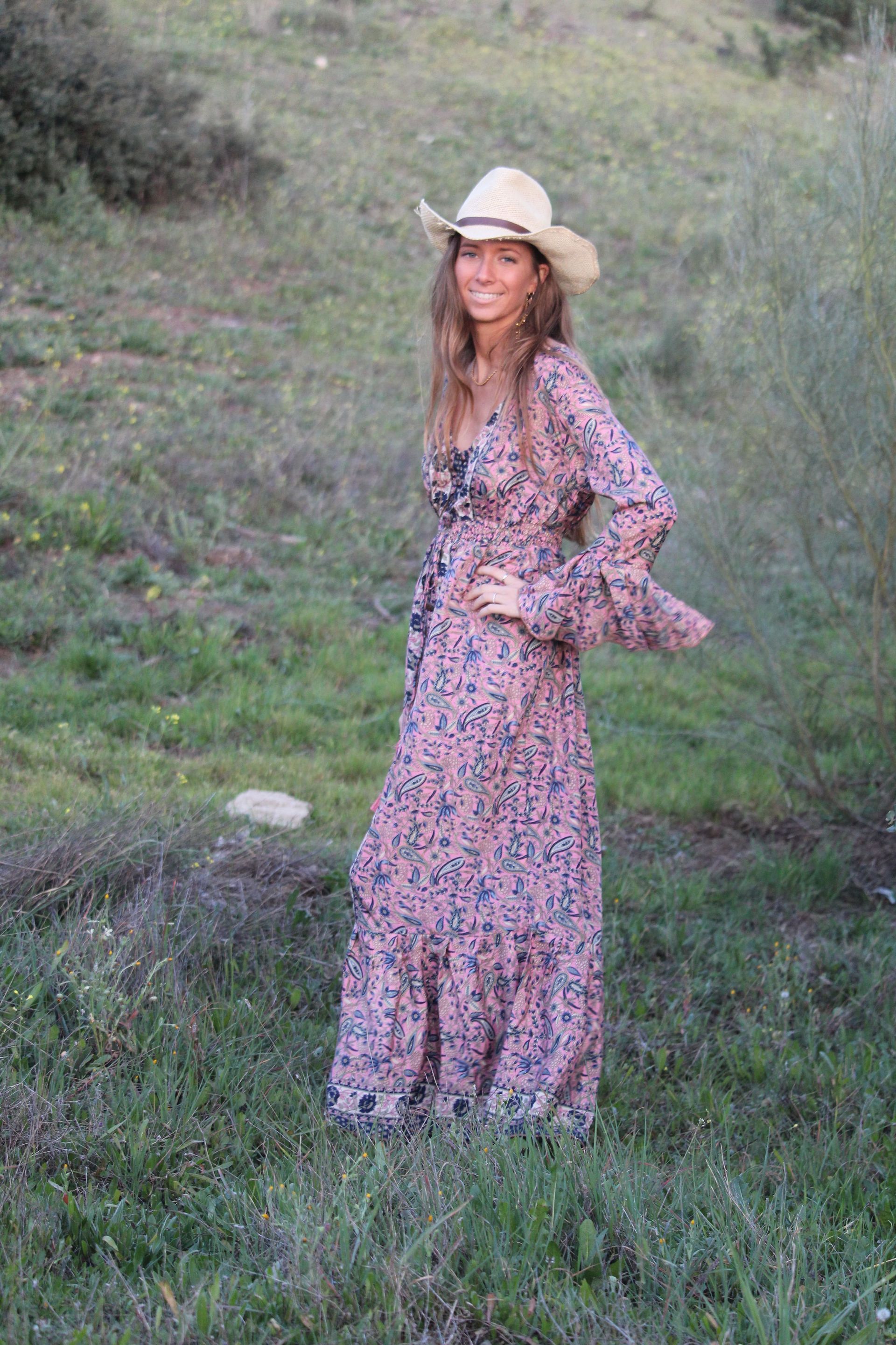 Vestido largo seda Singar