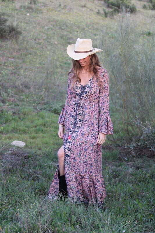 Vestido largo seda Singar