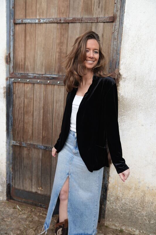 Chaqueta blazier tercipelo negra