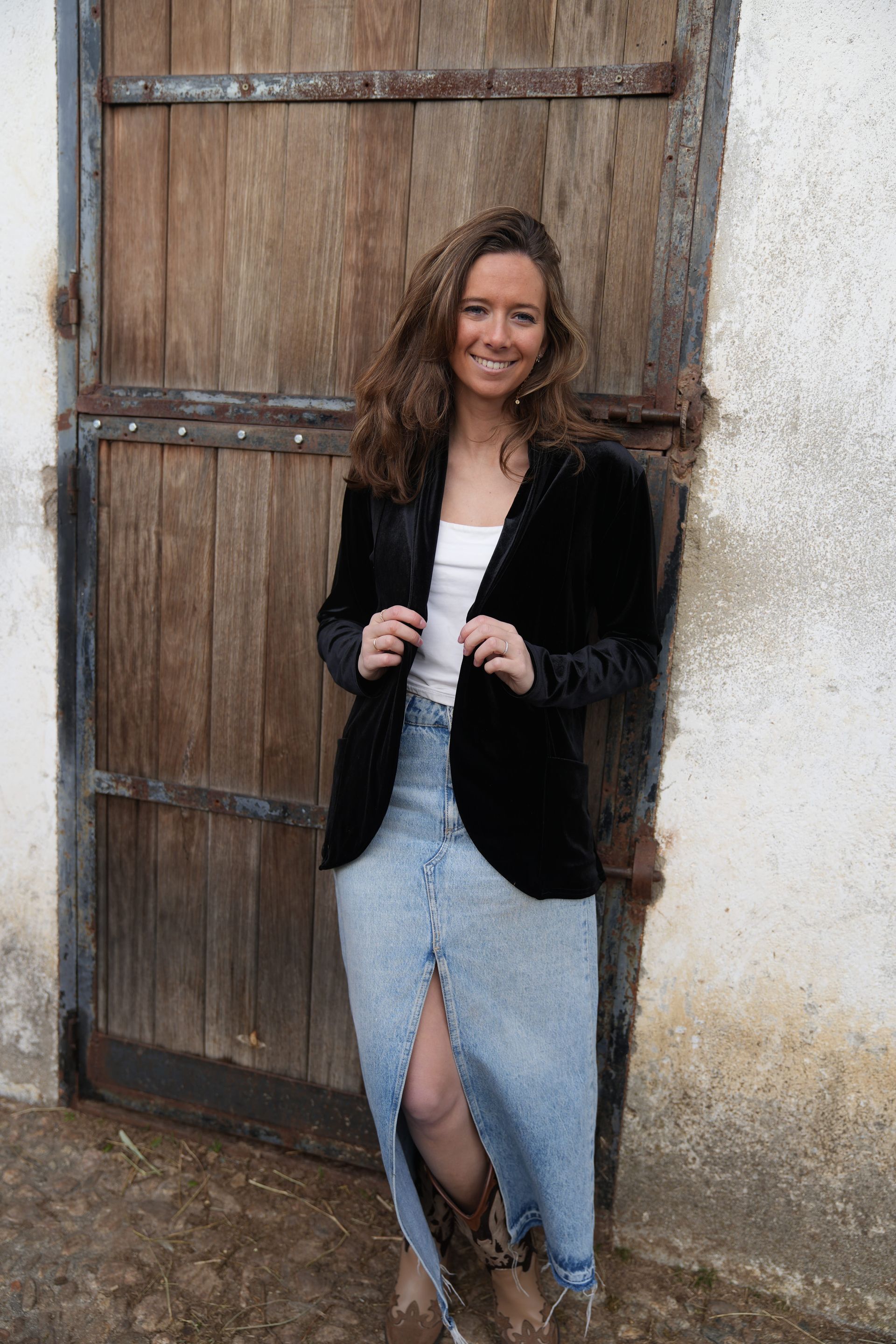 Chaqueta blazier tercipelo negra