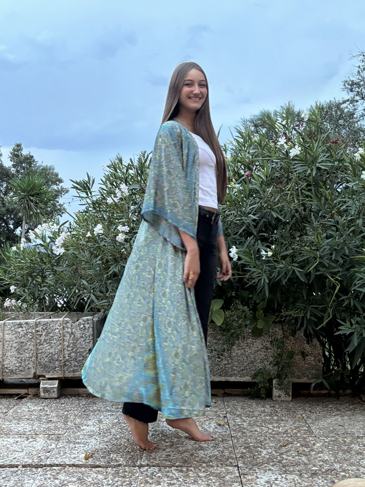 Kimono largo seda Daya