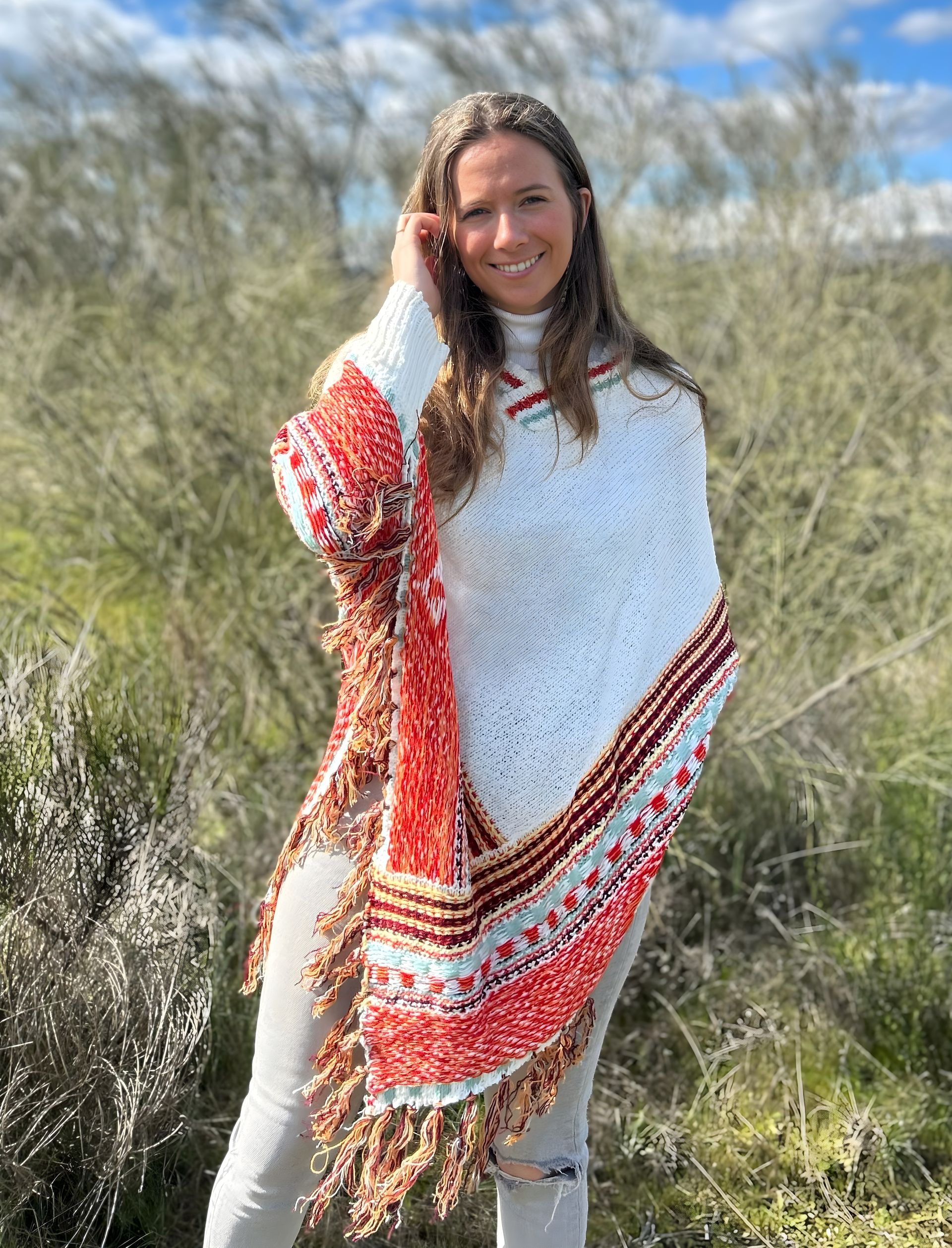 Poncho Aconcagua blanco