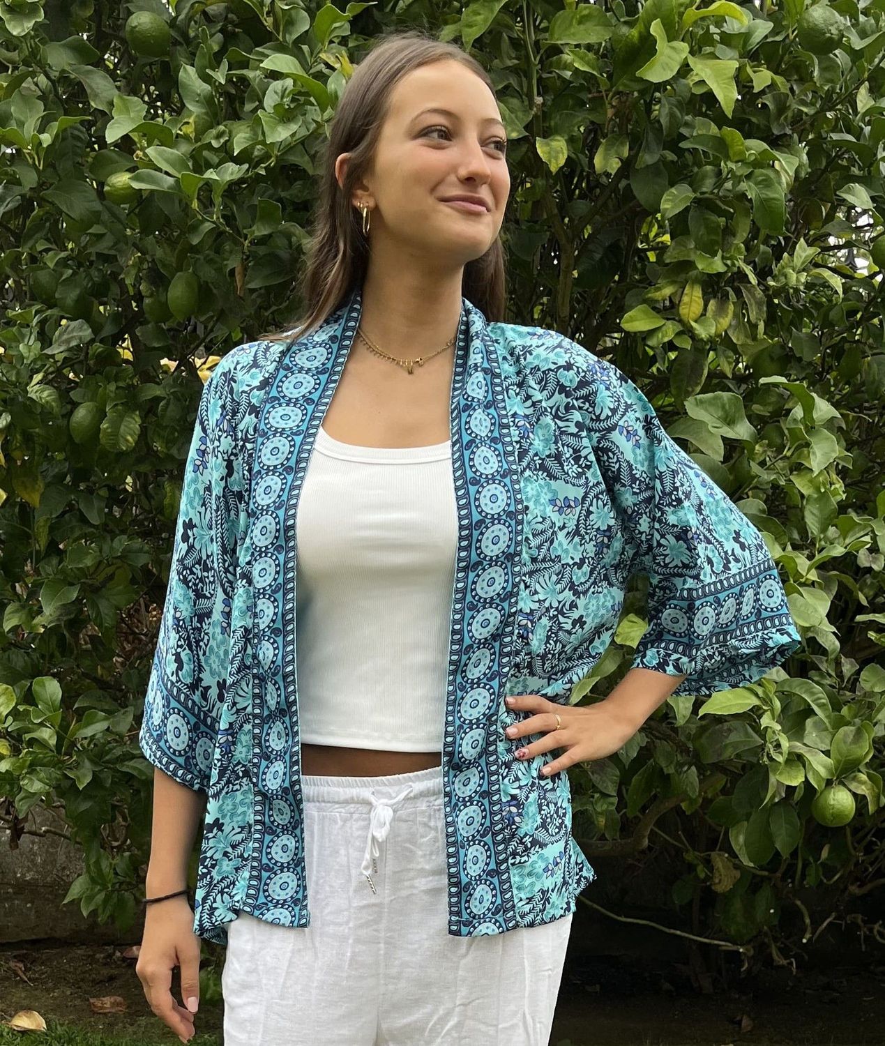 Kimono seda corto Anusha