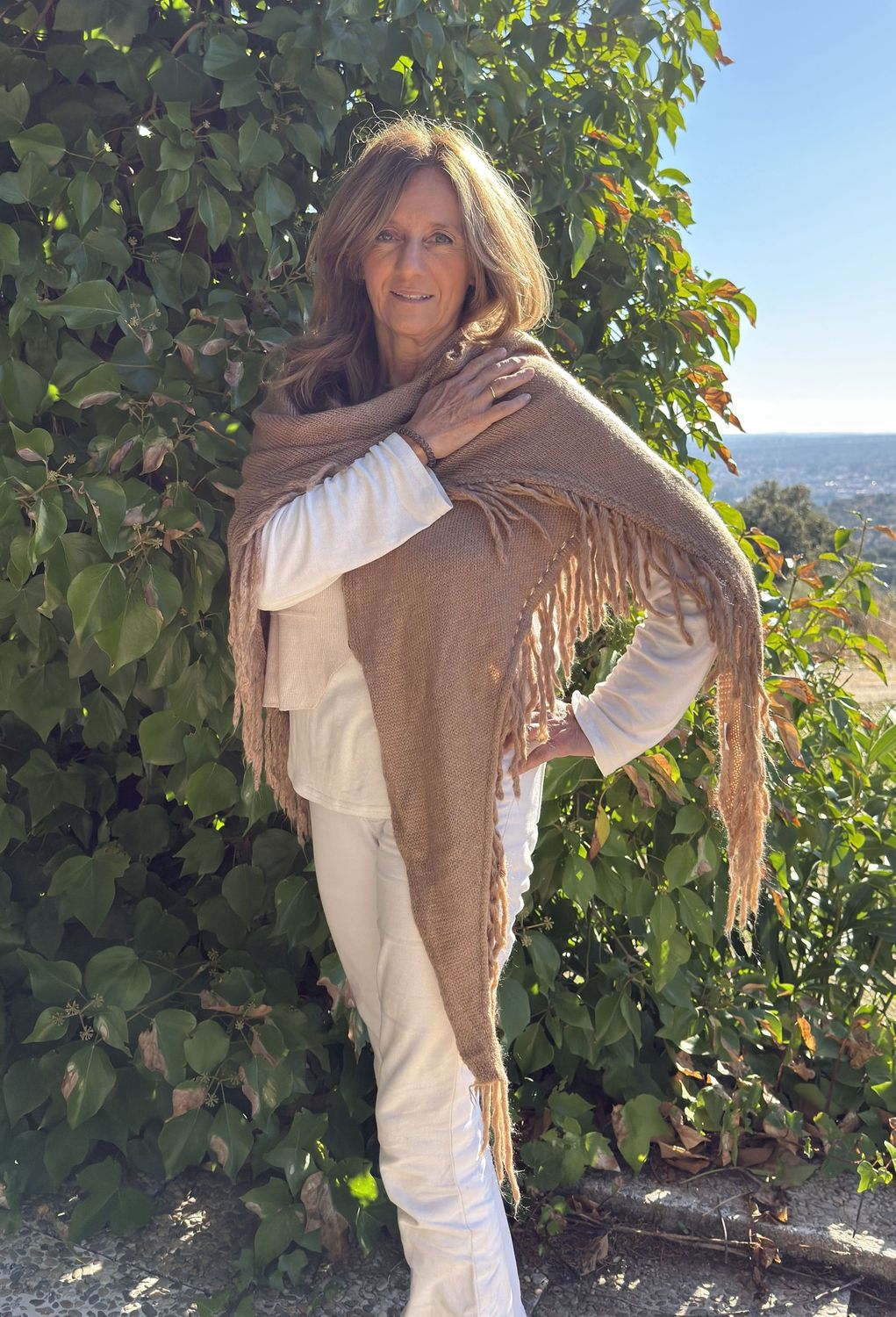 Chal punto  lana beige