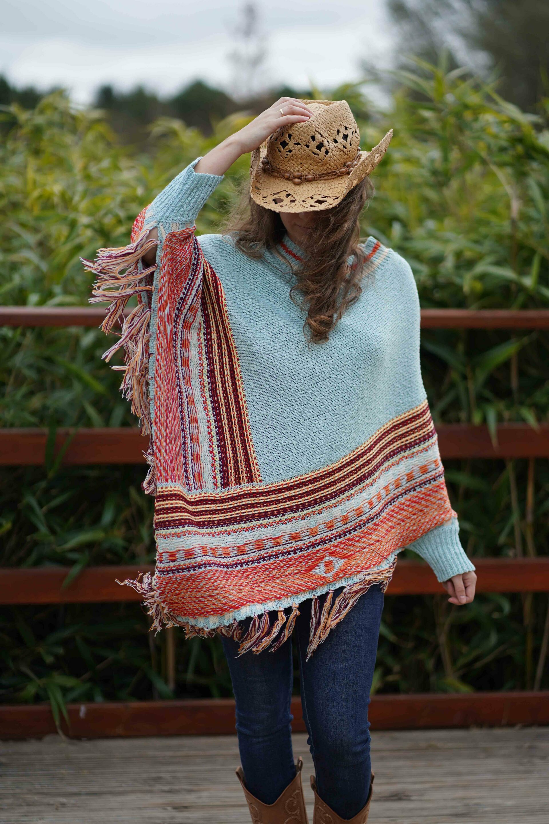 Poncho Aconcagua azul