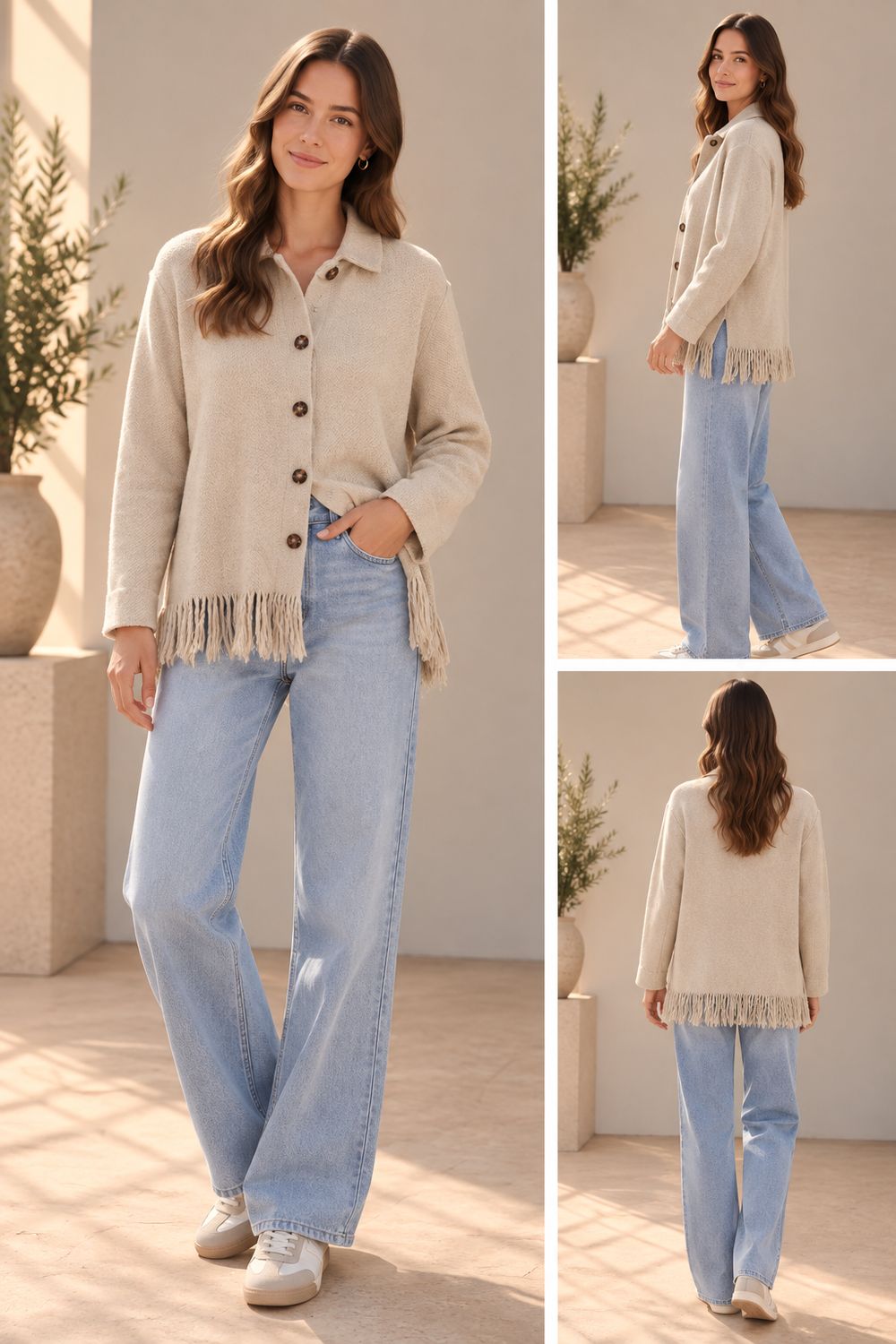 Chaqueta Indiana color crema