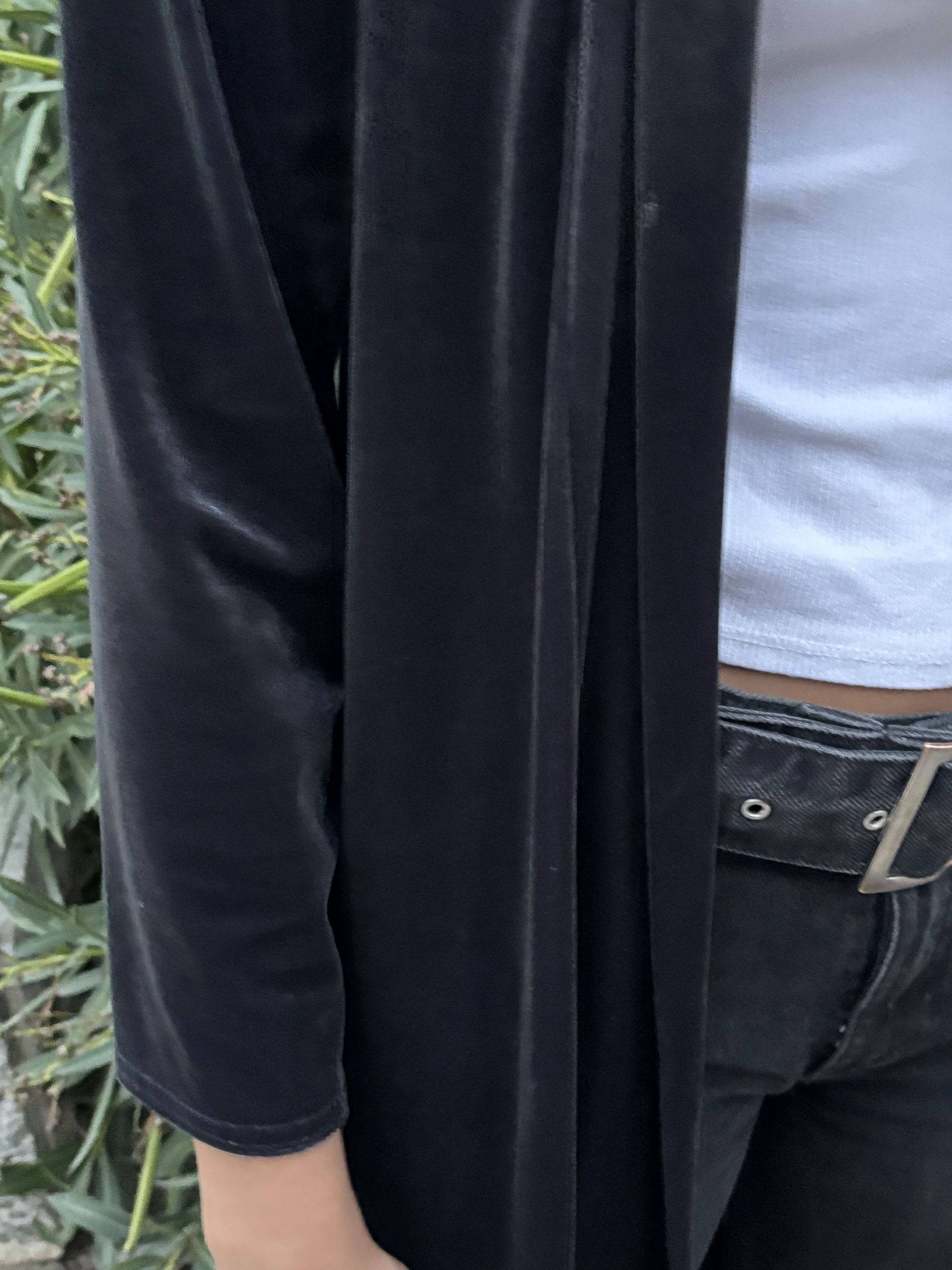 Abrigo terciopelo corto gris