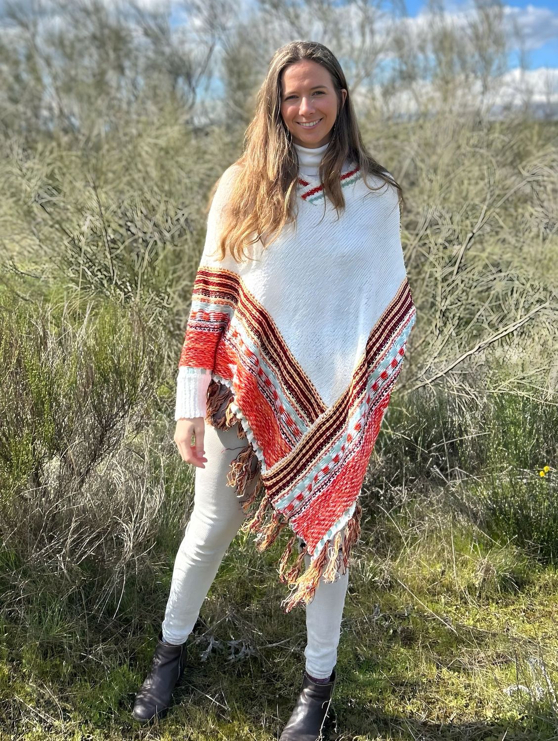 Poncho Aconcagua blanco