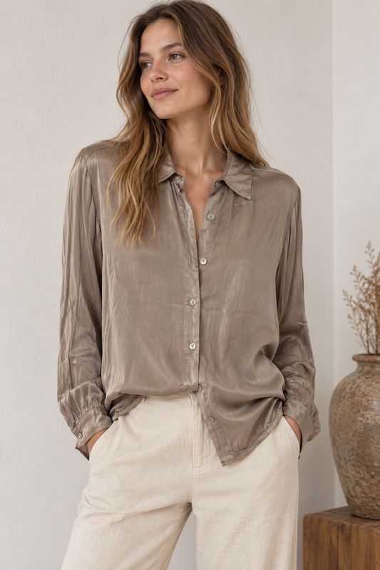 Blusa Arish saten topo