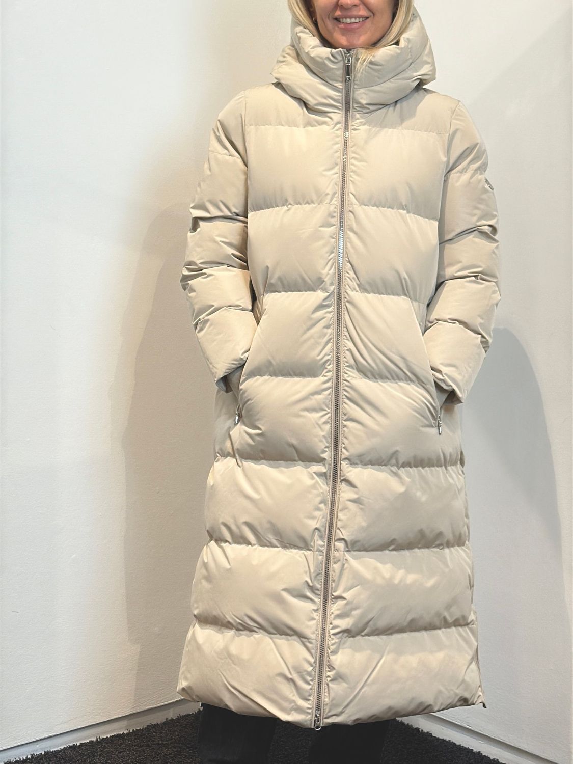 Wellensteyn Boutique Extra Long Damenmantel Winter stonesand
