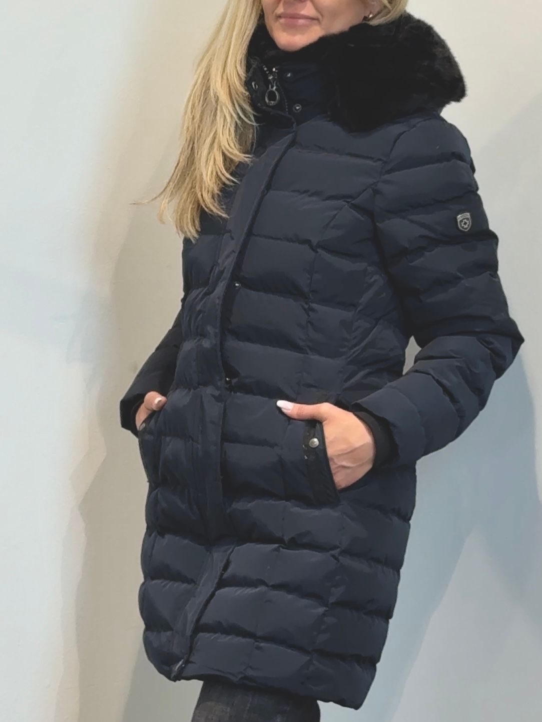 Wellensteyn Santorin Long Damenmantel Winter midnightblue