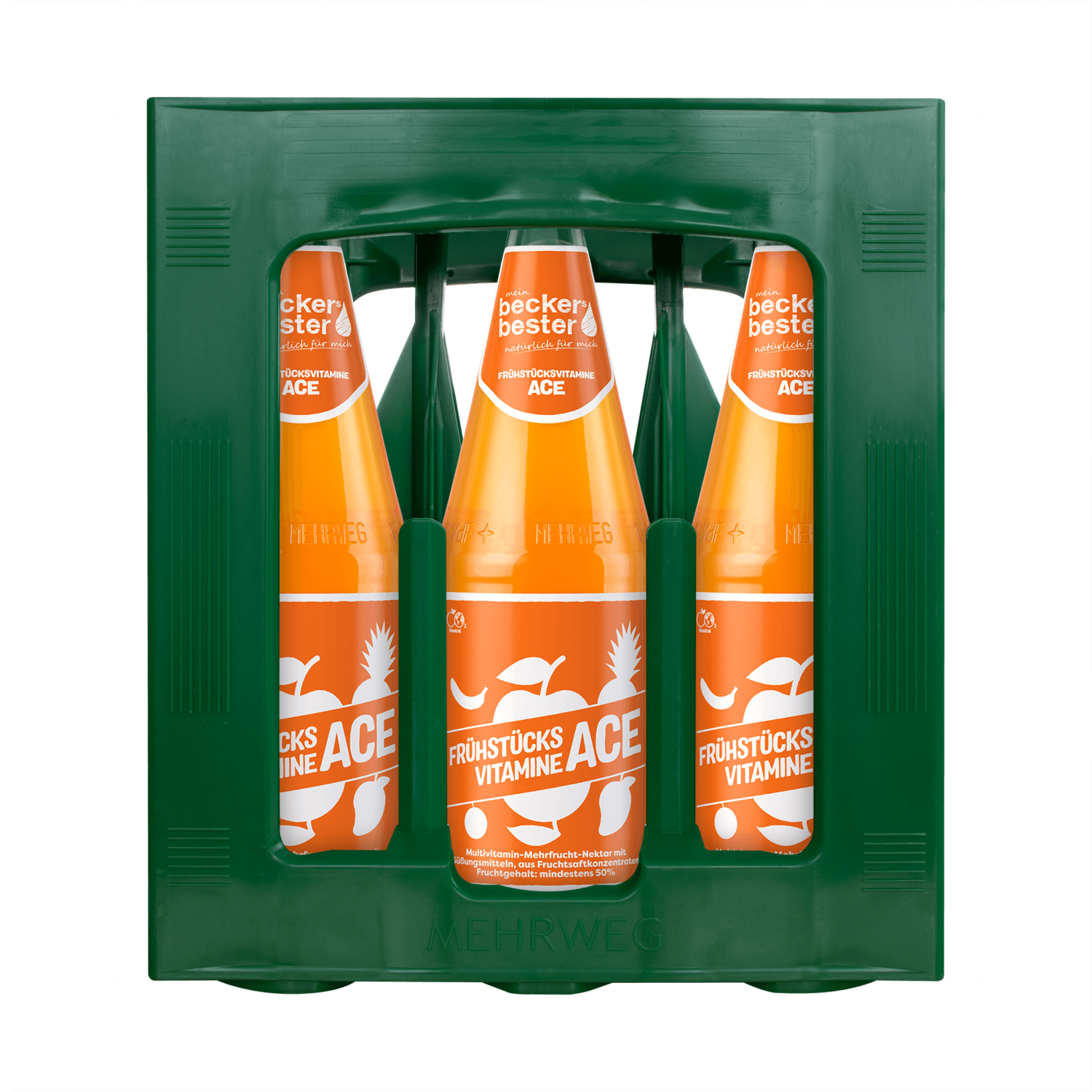 Beckers Bester Multivitamin 50%  (Frühstücksvitamine ACE) 6x 1,0l FL Glas 11,99 € inkl. MwSt. zzgl. Pfand