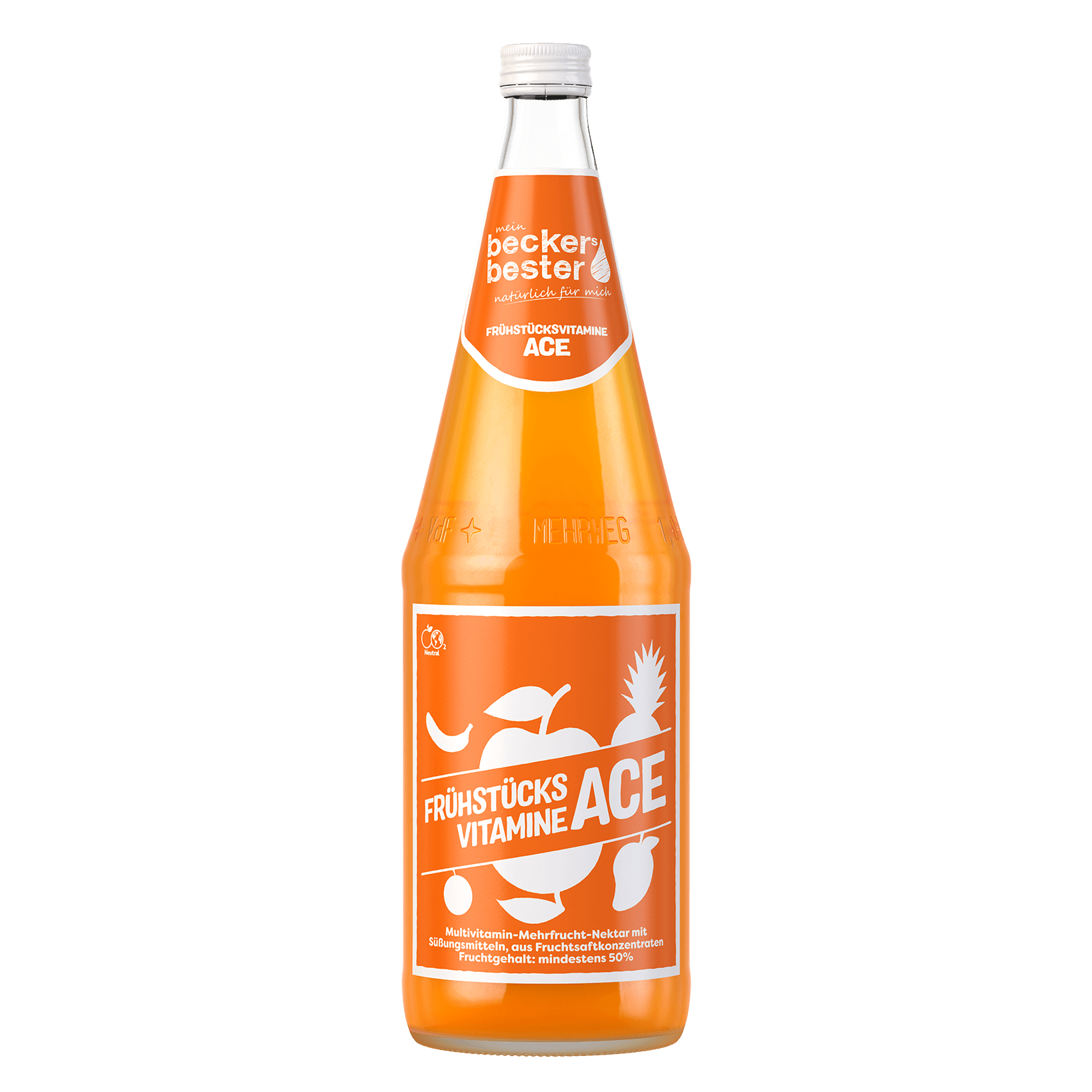 Beckers Bester Multivitamin 50%  (Frühstücksvitamine ACE) 6x 1,0l FL Glas 14,99 € inkl. MwSt. zzgl. Pfand