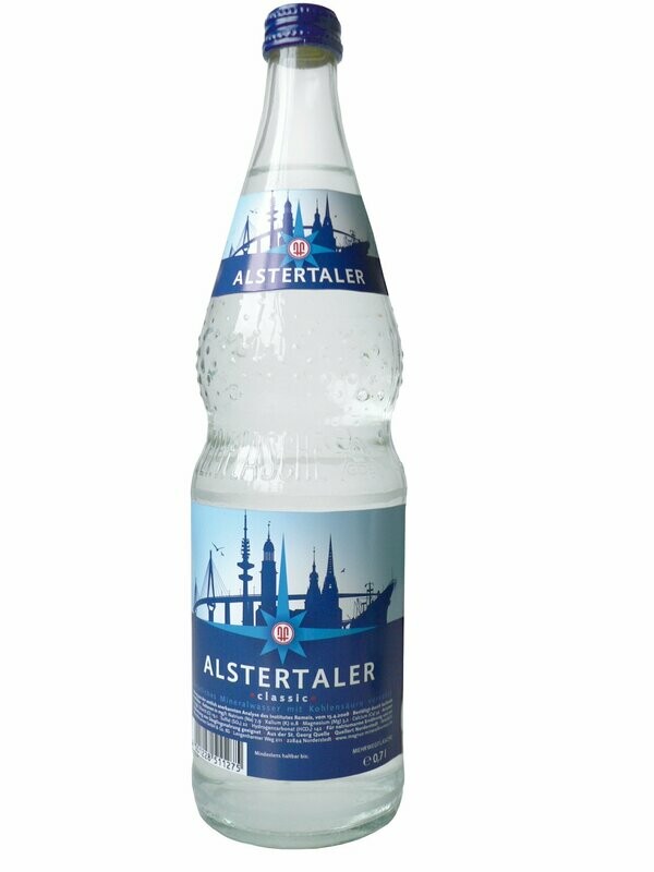 Alstertaler Classic
(12x 0,7l FL / Glas / 5,79 € inkl. MwSt. zzgl. Pfand) Alstertaler Classic
(12x 0,7l FL / Glas / 5,79 € inkl. MwSt. zzgl. Pfand)