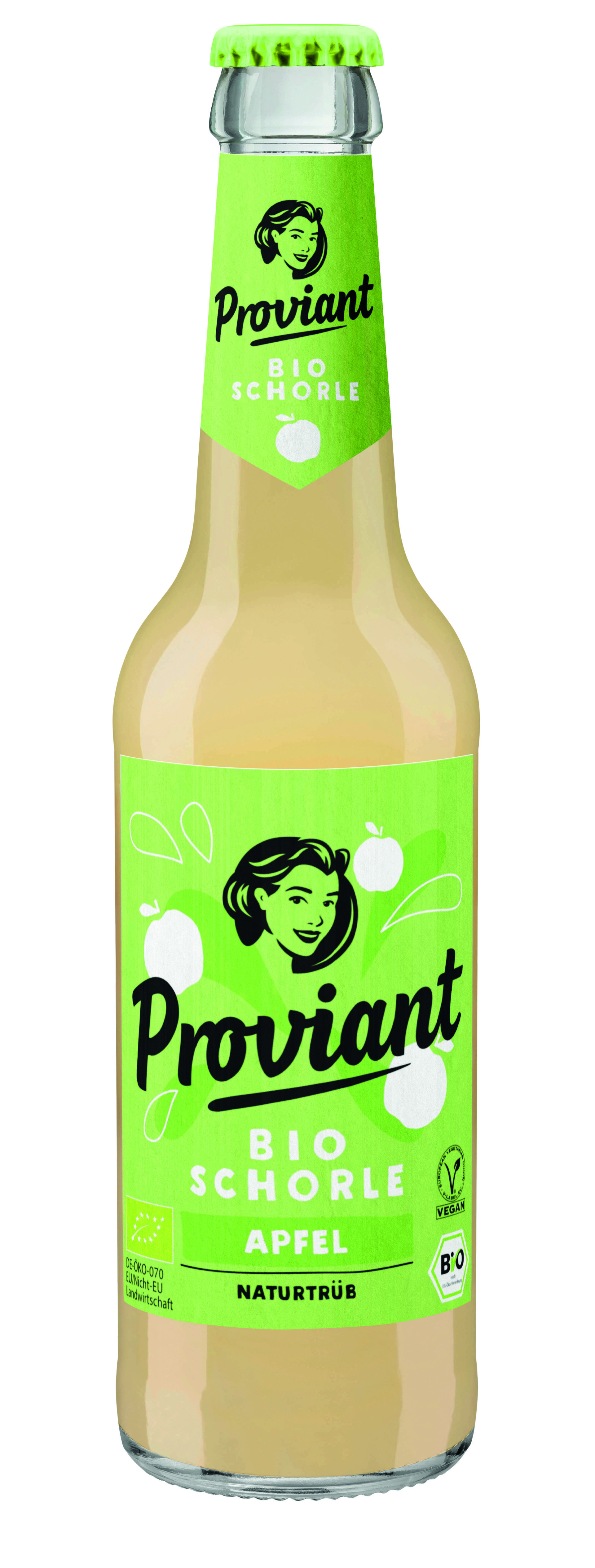 Proviant BIO Apfelschorle naturtrüb (24x 0,33l FL Glas 26,99 € inkl. MwSt. zzgl. Pfand)