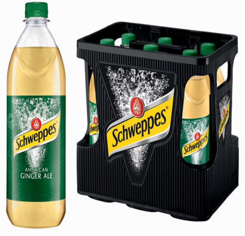Schweppes Ginger American Ale
(06x 1,0l PET FL 12.99 € inkl. MwSt. zzgl. Pfand) Schweppes Ginger American Ale
(06x 1,0l PET FL 12.99 € inkl. MwSt. zzgl. Pfand)