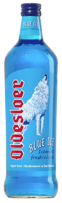 Oldesloer Blue Ice 16 % vol. / 0,7l Flasche / 7,99 € Oldesloer Blue Ice 16 % vol. / 0,7l Flasche / 7,99 €