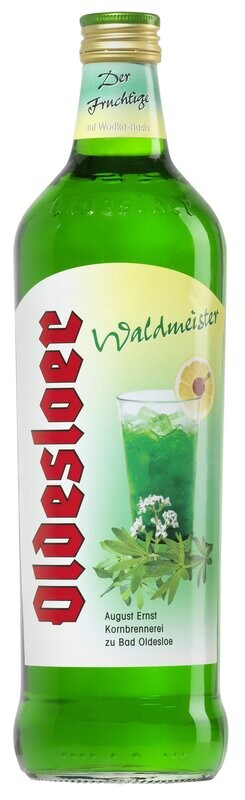 Oldesloer Waldmeister 16% vol. / 0,7l Flasche / 7,99 € Oldesloer Waldmeister 16% vol. / 0,7l Flasche / 7,99 €