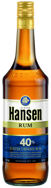 Hansen Rum 40% (Blau) / 1.0 l Flasche / 14,99 € Hansen Rum 40% (Blau) / 1.0 l Flasche / 14,99 €