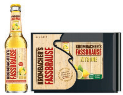 Krombacher Fassbrause Zitrone (24x 0,33l FL Glas 22,49 € inkl. MwSt. zzgl. Pfand)