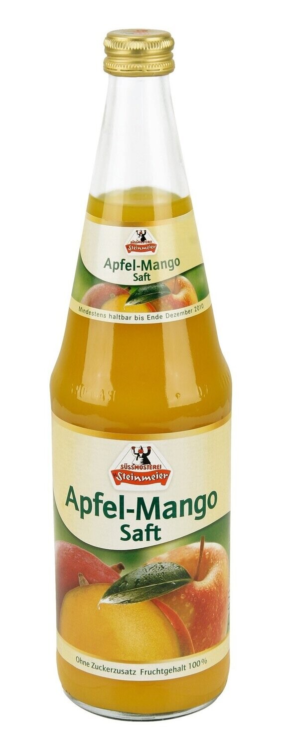 Steinmeier Apfel-Mango-Saft
(6x 0,7l FL Glas 10,99 € inkl. MwSt. zzgl. Pfand)