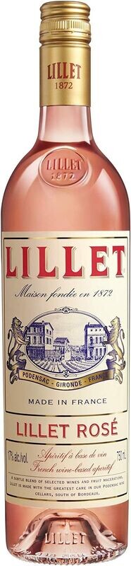 Lillet Rosé 17% vol. / 0,75l Flasche / 14,99 € Lillet Rosé 17% vol. / 0,75l Flasche / 14,99 €