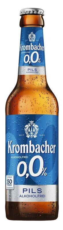 Krombacher Pils 0,0%
(24x 0,33l FL Glas 18,49 € inkl. MwSt. zzgl. Pfand) Krombacher Pils 0,0%
(24x 0,33l FL Glas 18,49 € inkl. MwSt. zzgl. Pfand)
