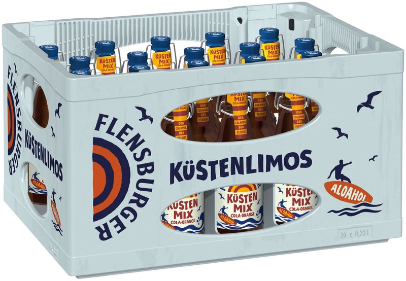 Flensburger Küsten Mix Cola-Orange (20x 0,33l  FL Glas 18.99€ inkl. MwSt. zzgl. Pfand)