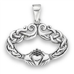 Sterling Silver Claddagh Knot Pendant