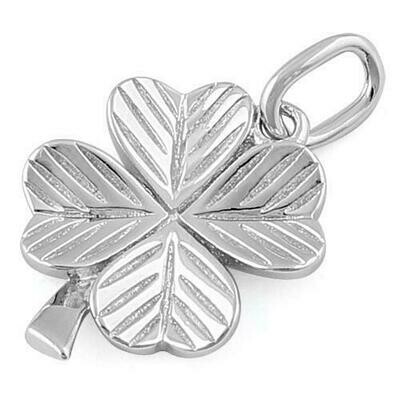 Sterling Silver Four Leaf Clover Charm Pendant