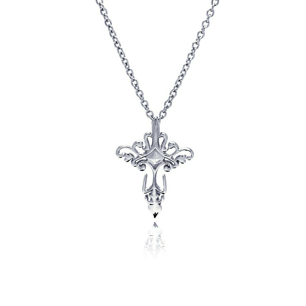 Stainless Steel Abstract Cross Necklace
