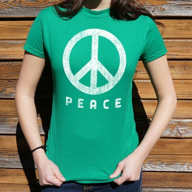 Peace Sign Women&#39;s Lucky Green Tee