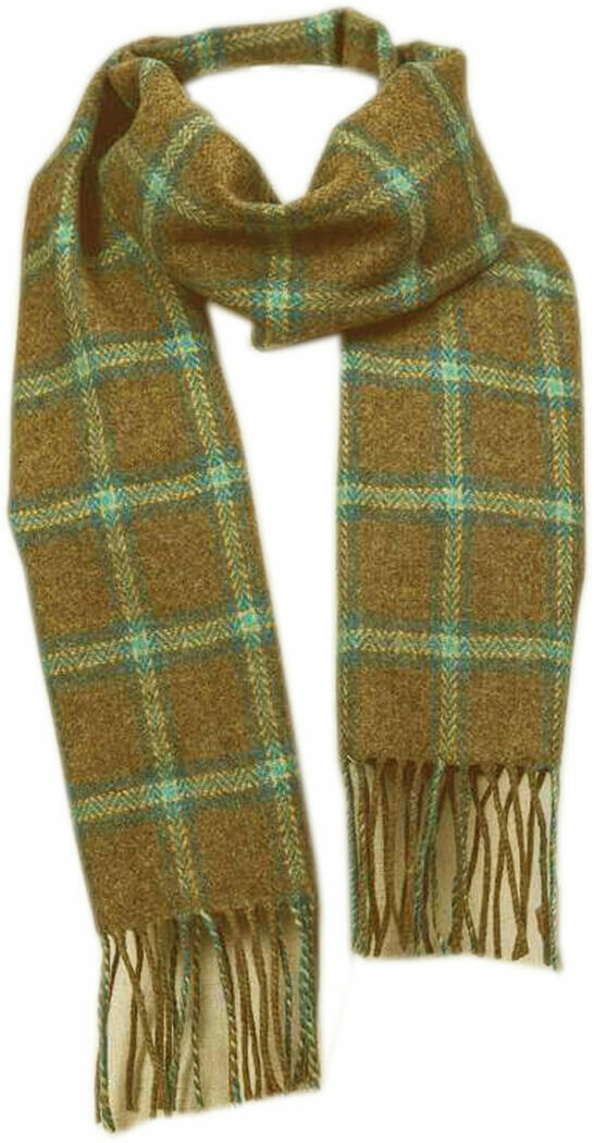 Foxford Fawn Check Lambswool Scarf