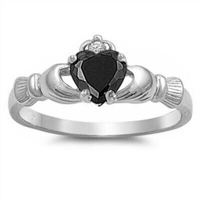 Black Heart Claddagh Ring