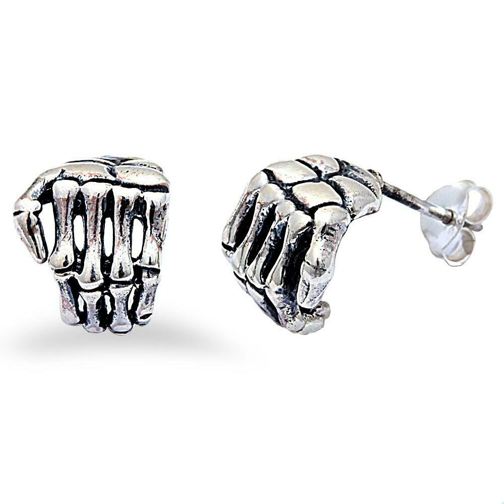 Skull Hand Sterling Silver Earring