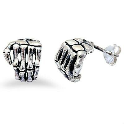 Skull Hand Sterling Silver Earring