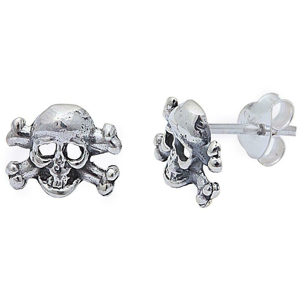Skull Crossbone .925 Sterling Silver Earring