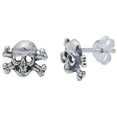 Skull Crossbone .925 Sterling Silver Earring