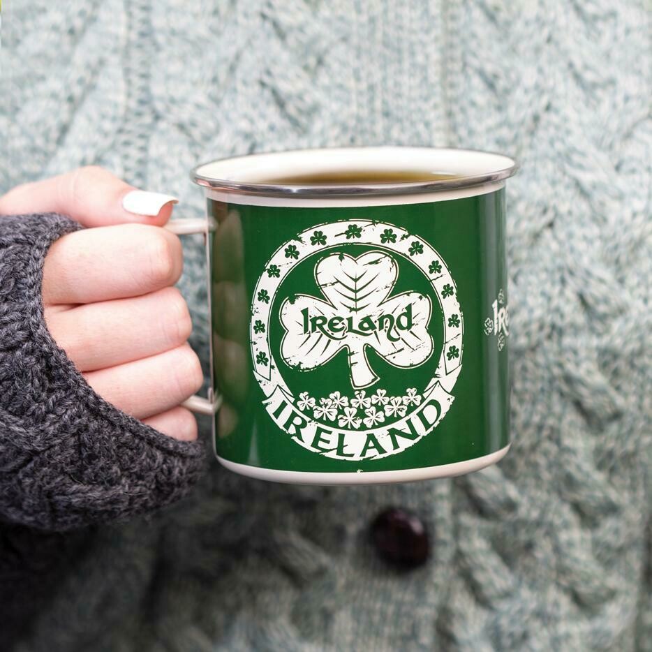 Enamel Shamrock Mug