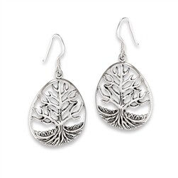 Sterling Silver Tree of Life Root Earrings