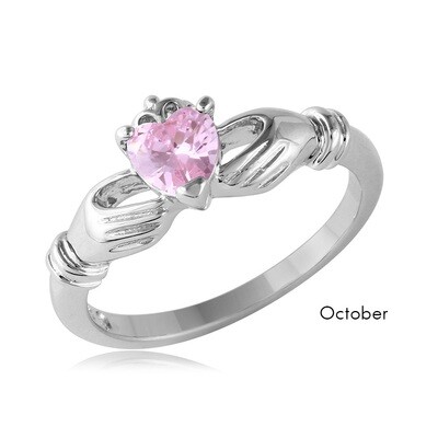Pink Heart Claddagh Ring