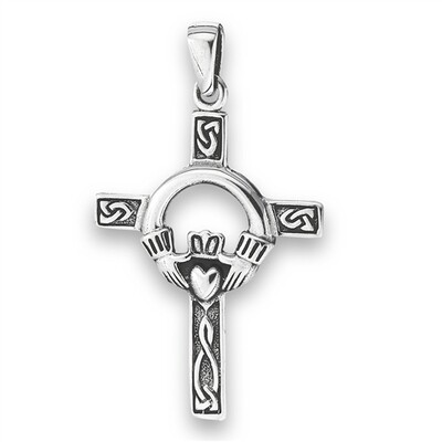 Sterling Claddagh Cross