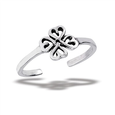 Sterling Shamrock Toe Ring