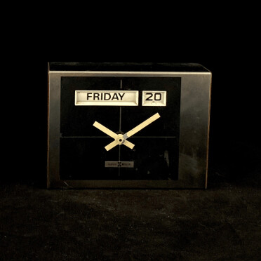 Desk Clock- Stainless & Teak